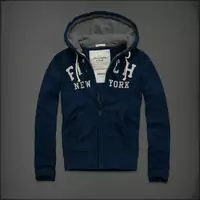 hommes giacca hoodie abercrombie & fitch 2013 classic x-8041 lumiere bleu saphir